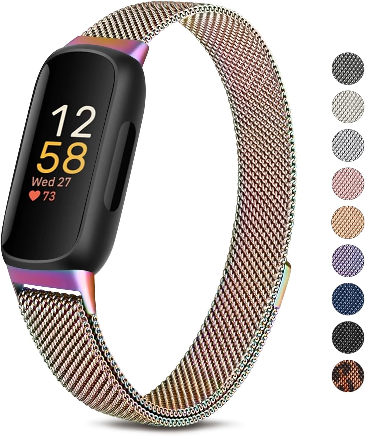 Metal Band for Fitbit Inspire 3 Bands Women Men, Stainless Steel Adjustable Straps Replacement Bands for Fitbit Inspire 3 Fitness Tracker