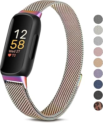 Metal Band for Fitbit Inspire 3 Bands Women Men, Stainless Steel Adjustable Straps Replacement Bands for Fitbit Inspire 3 Fitness Tracker