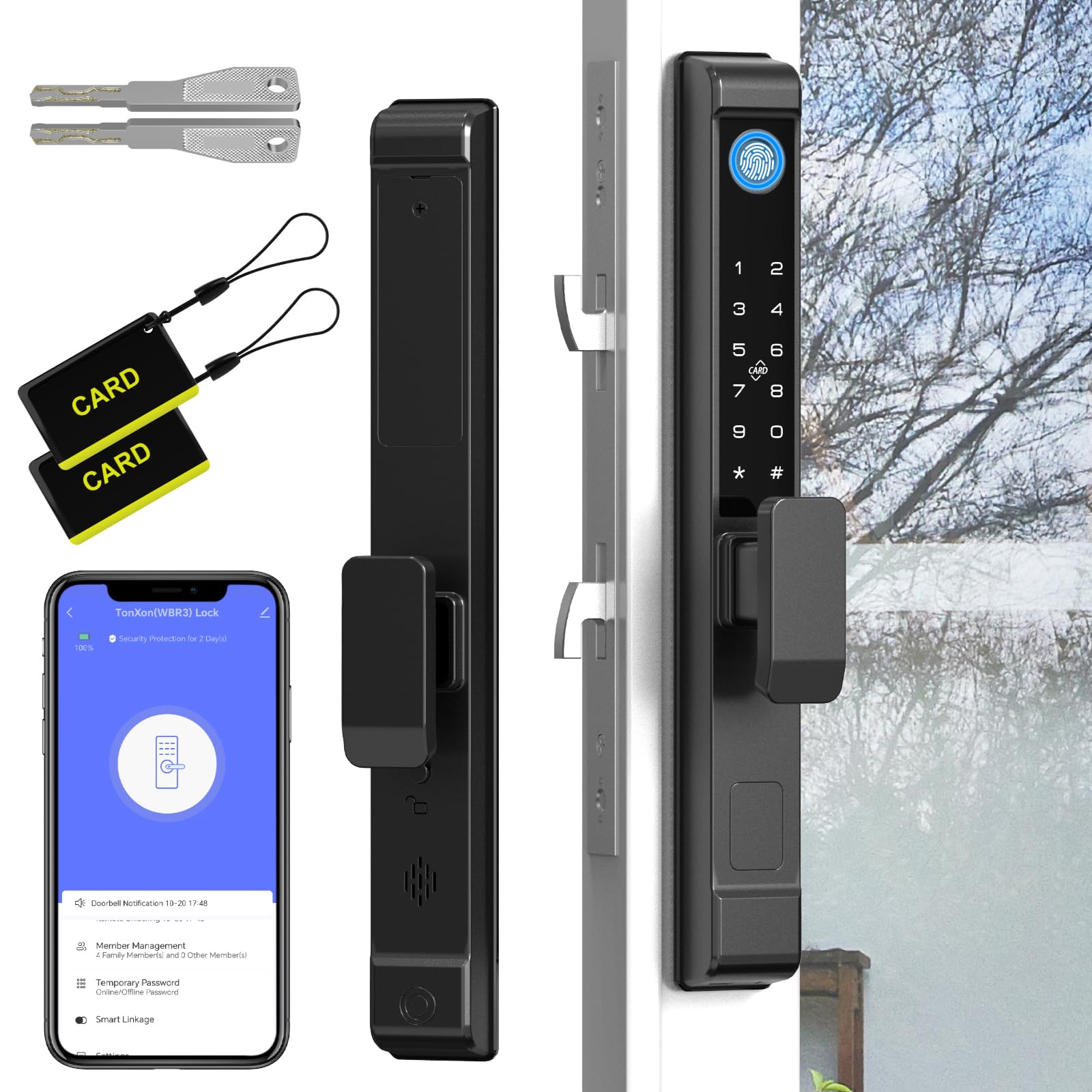 Amazon.com: Dhiedas Fingerprint Sliding Glass Door Lock, Door Lock