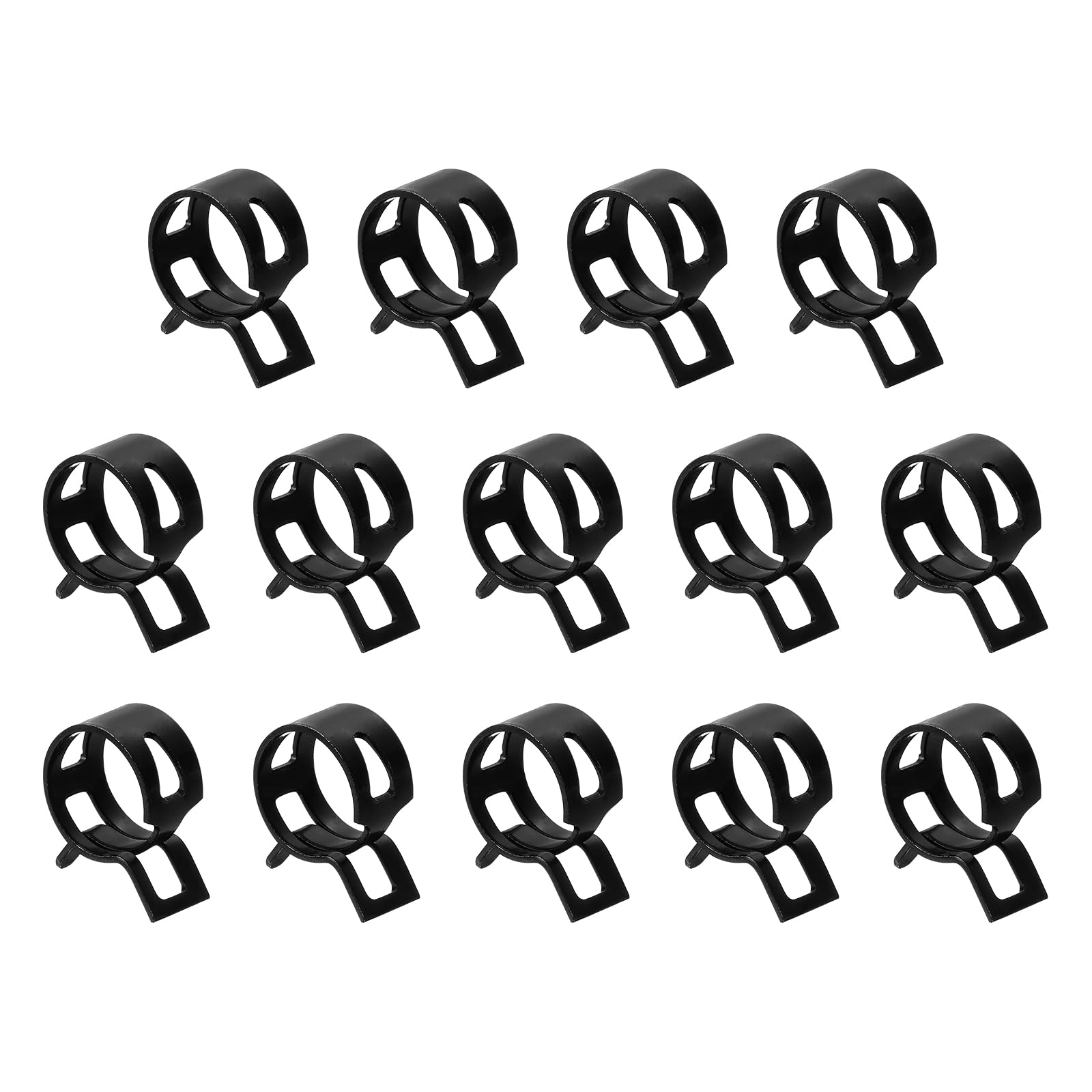 Sourcingmap 14Pcs Spring Band Type Action Fuel/Silicone Vacuum Hose Pipe Clamp
