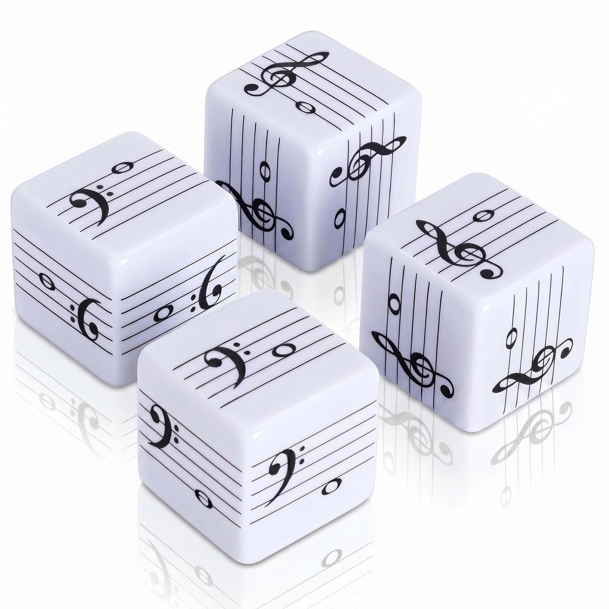 Five-Line Staff Music Note Dice, Five-Line Staff Music Theory Dice, Includes Two High-Pitched Symbols and Two Low-Pitched Symbols Dice — image 1
