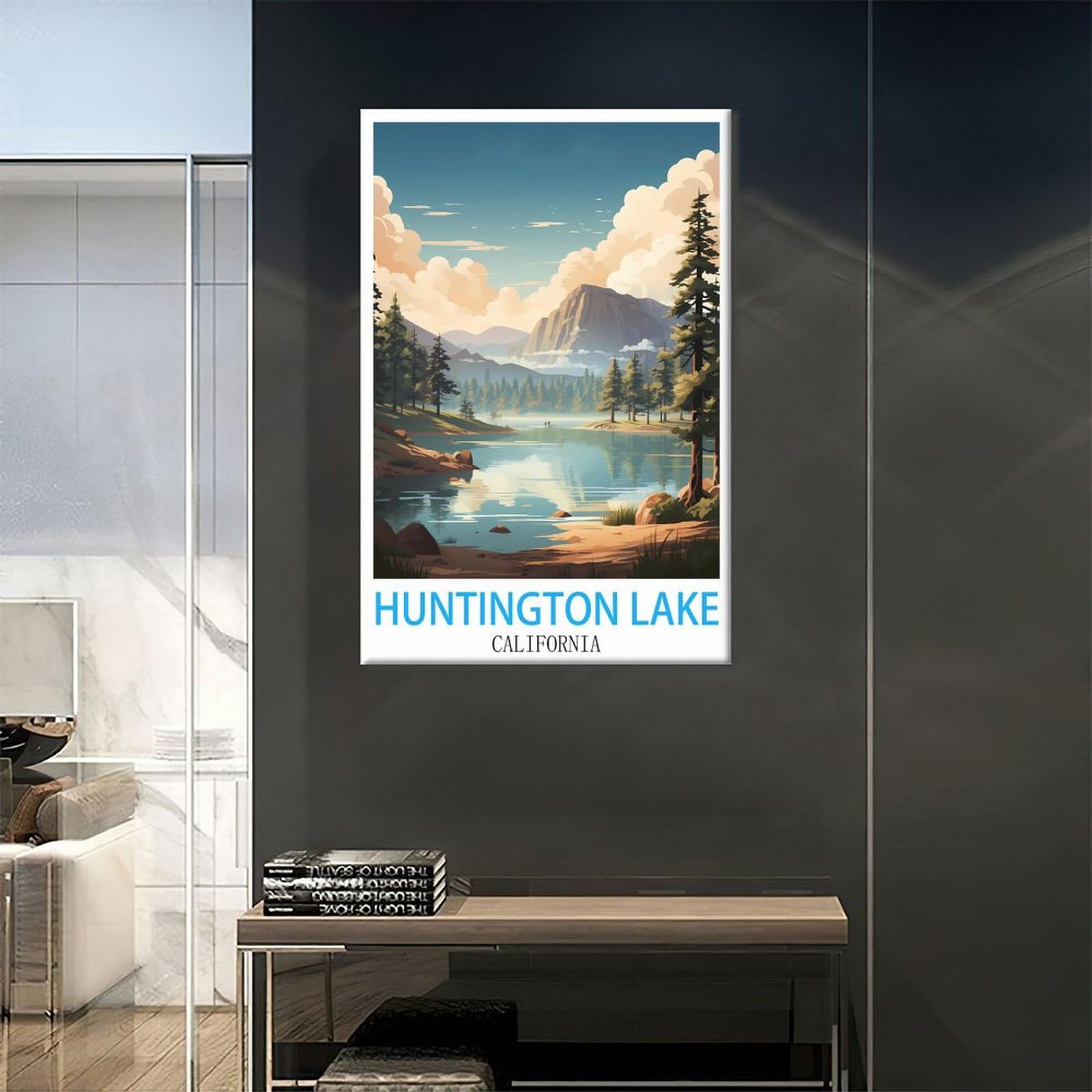 HOLIDAY PARKLIFE 149 キャンバー Amazon.com: Huntington Lake California Vintage Travel Poster