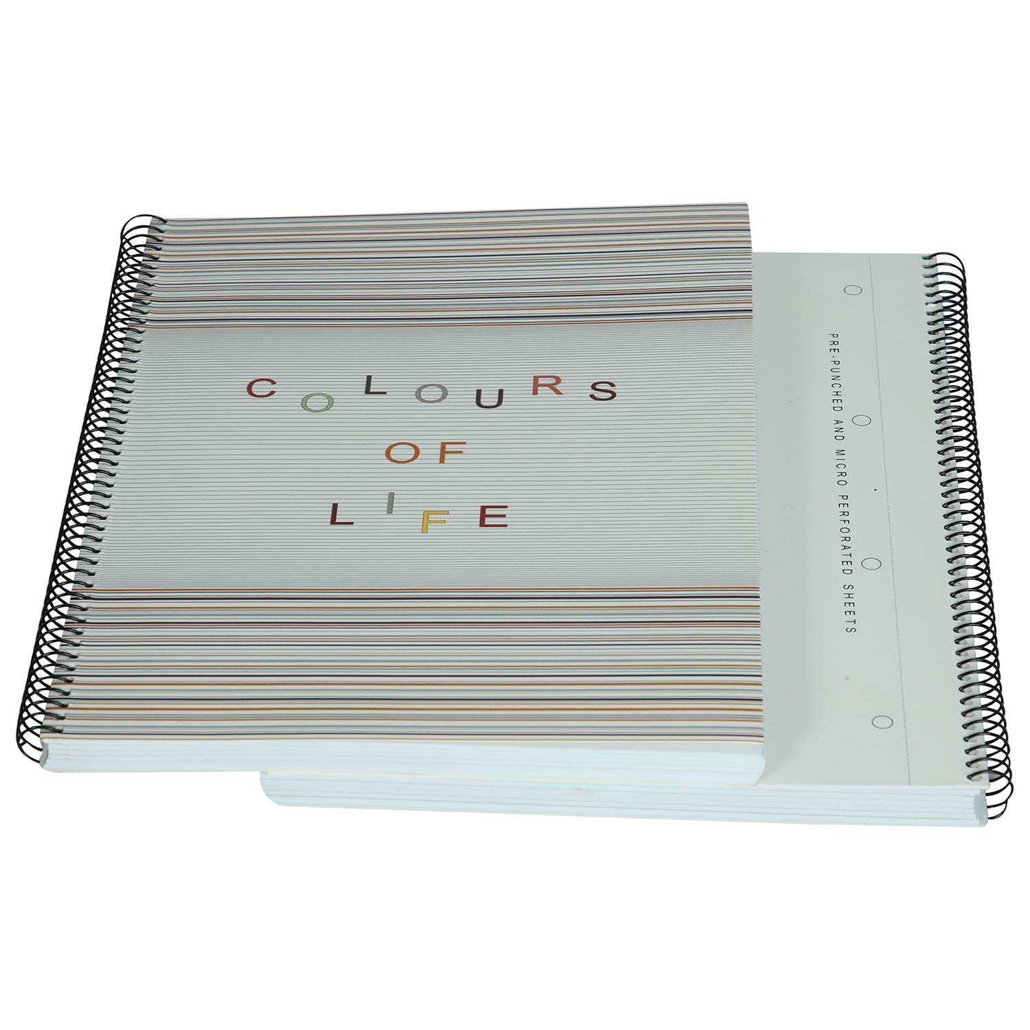 Mahavir 6 Subject Spiral College Notebook - Wire-O-Bound with Separators - Perforated Pre Punched Sheets - A4 Size (29.7cm x 21cm) - Pack of 2 - (Assorted Colours)      Unknown Binding