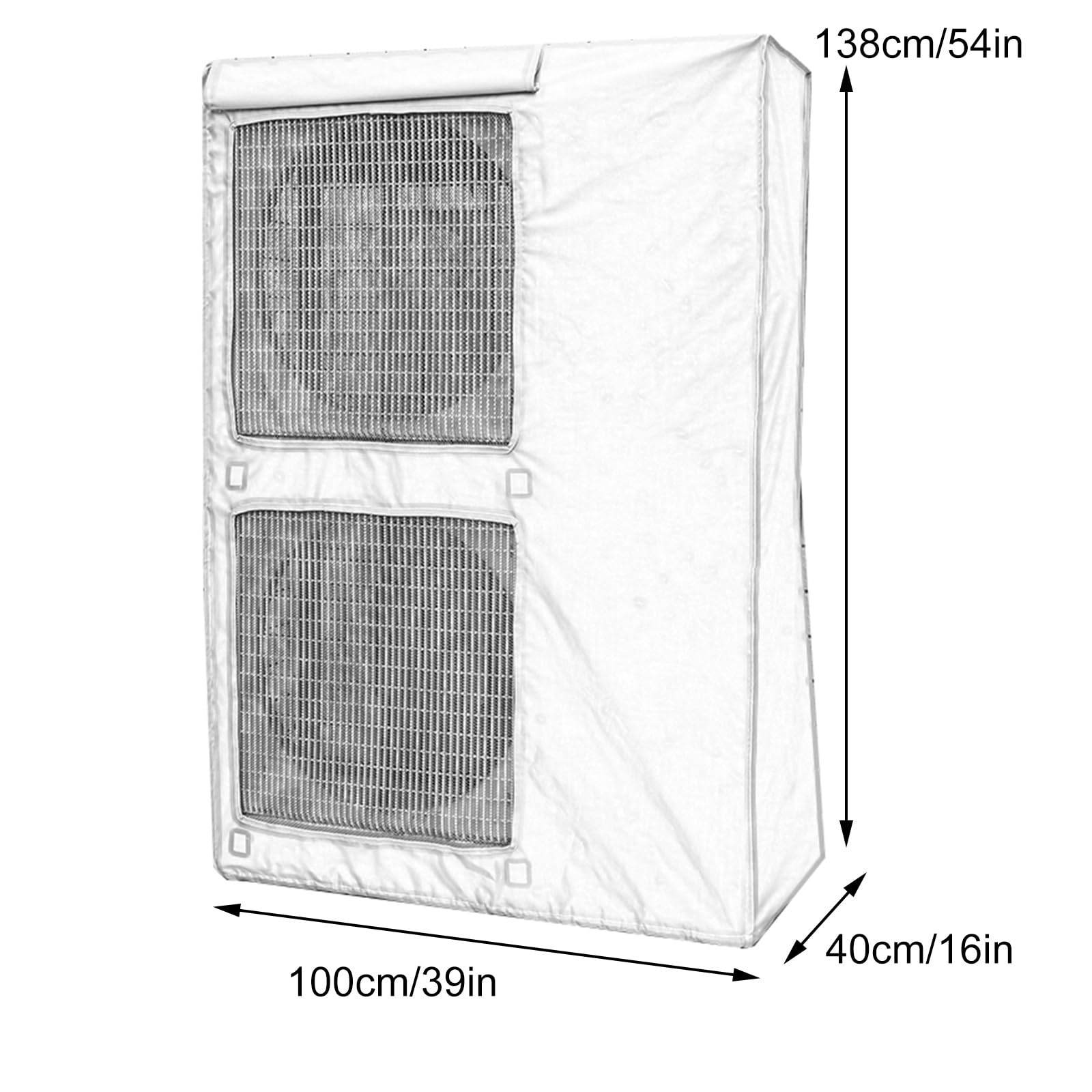 Copertura centrale per condizionatore d'aria, protezione per unità esterna resistente alle intemperie con design flip top e griglia in rete di poliestere
