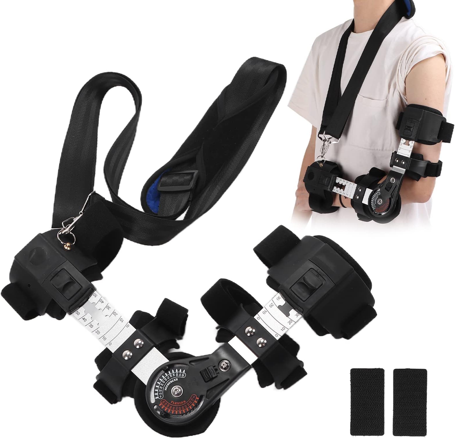 Hinged ROM Elbow Brace, Hinged Elbow Brace Adjustable Elbow Stabilizer Splint, Adjustable Post OP Elbow Brace Stabilizer Splint for Post Op Elbow Fracture for Surgery Recovery Ligament Tendon Repairs