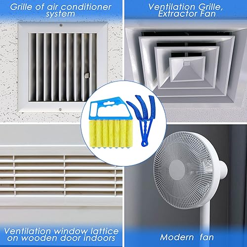 Miniatura 9 de 4 piezas de limpiador veneciano para ventanas, herramienta de limpieza de 7 dedos, cepillo limpiador de persianas y obturadores, limpiador de