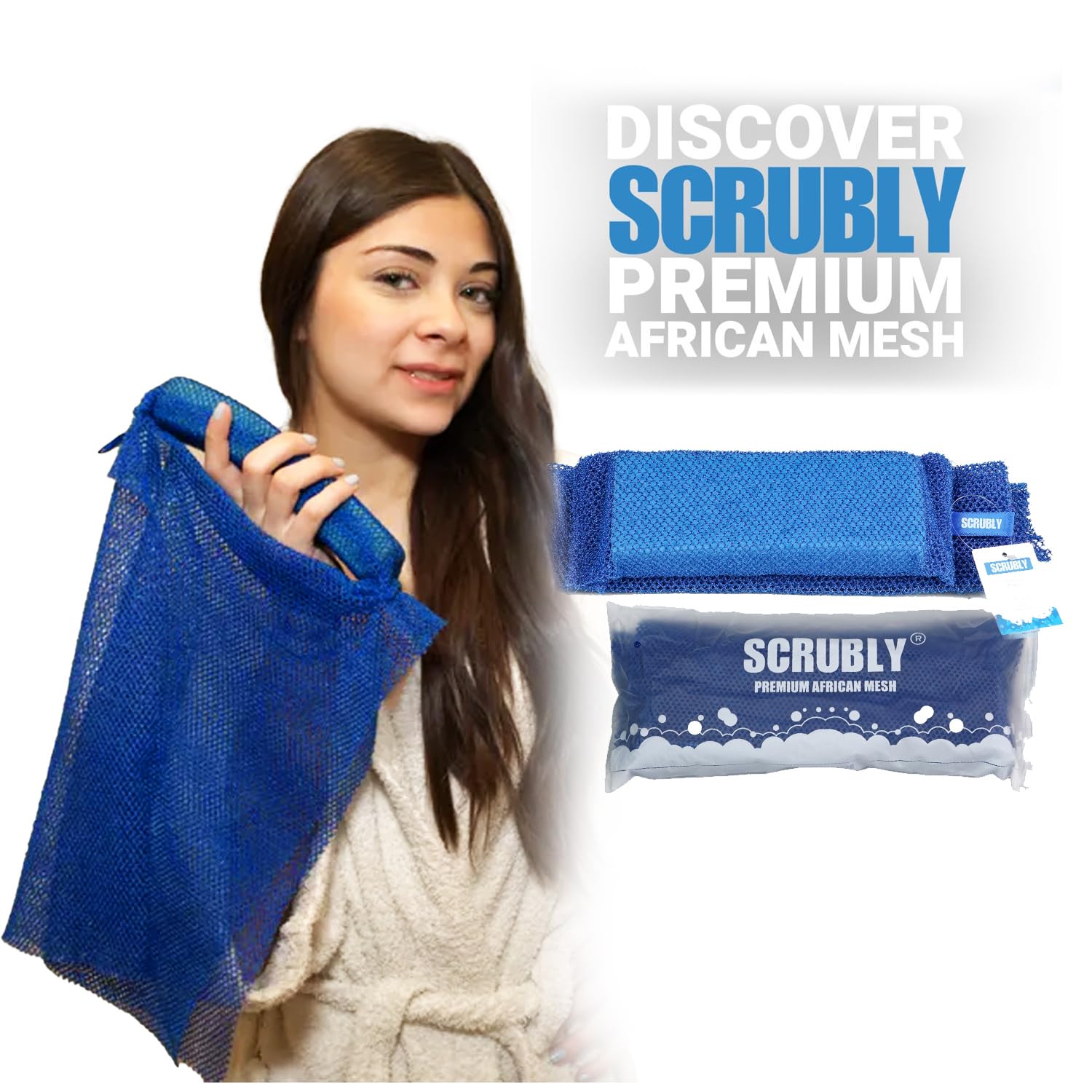 Scrubly African Net Sponge for Deep Exfoliation – Durable Body Scrubber, Exfoliating Washcloth & Loofah Alternative for Smooth Skin & Rich Lather