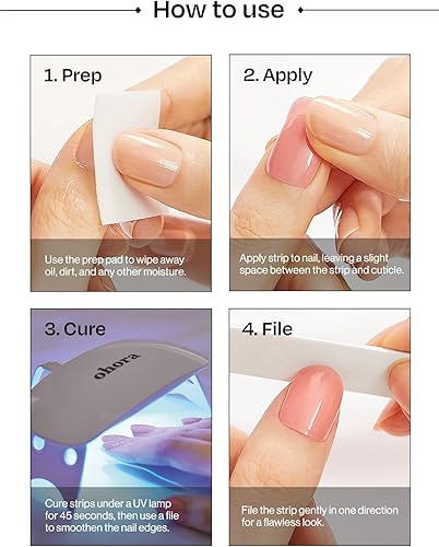 Miniatura 7 de ohora Tiras de uñas de gel semicuradas (N Frost Marble)  Funciona con cualquier lámpara, calidad de salón, larga duración, fácil de aplicar y