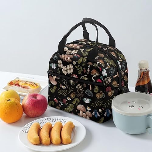 Miniatura 10 de Drydeepin Axolotl - Lonchera con bonito estampado de fresas para mujer, bolsas enfriadoras aisladas, a prueba de fugas, bolsas de almuerzo de gran