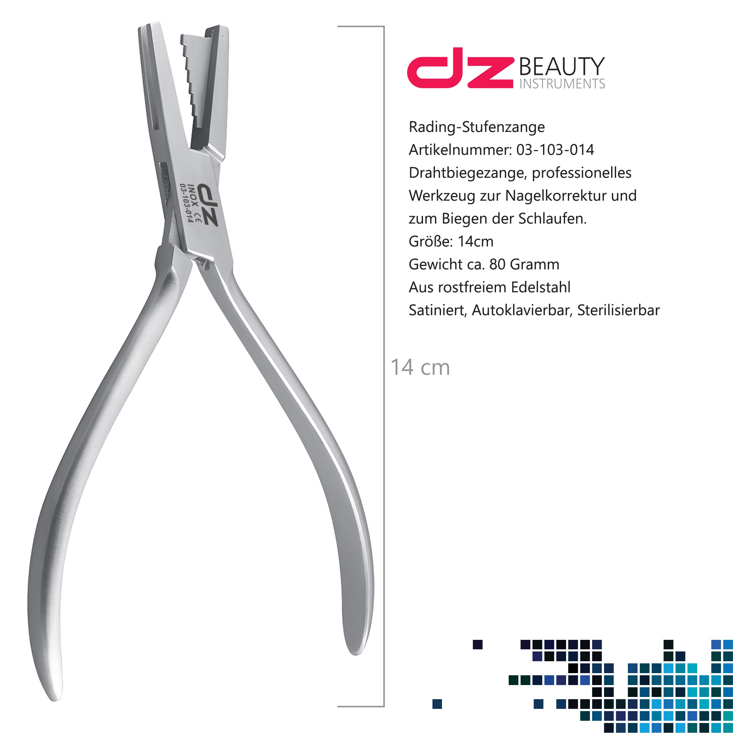 DZ Rading Stufenzange mit 7 Stufen -Spangentechnik Fußpflege-14cm