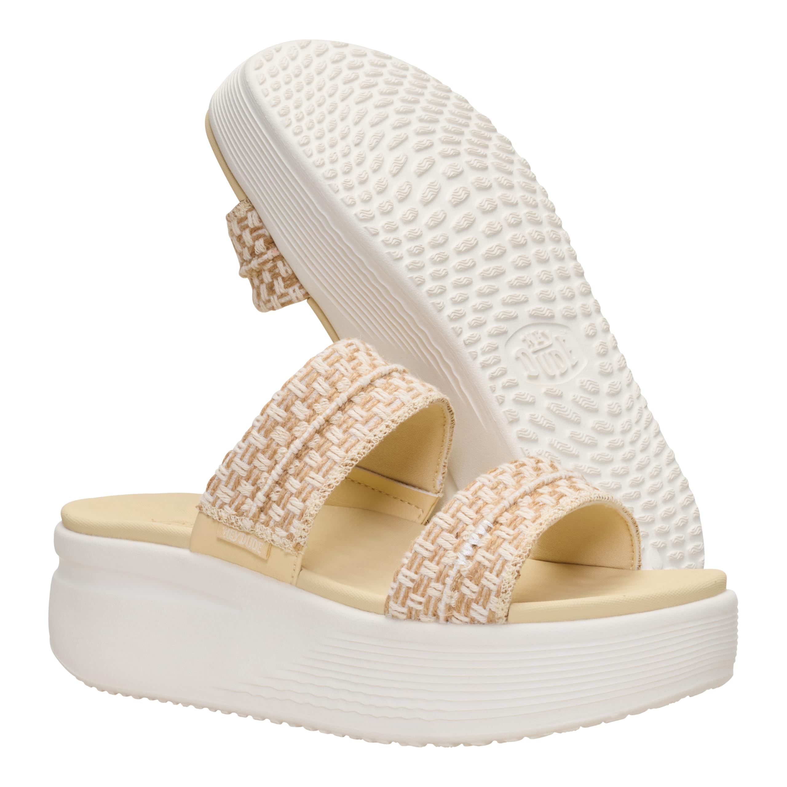 HEYDUDE Austin Slide Woven - Sandalias de plataforma ligeras con plantilla acolchada para mujer