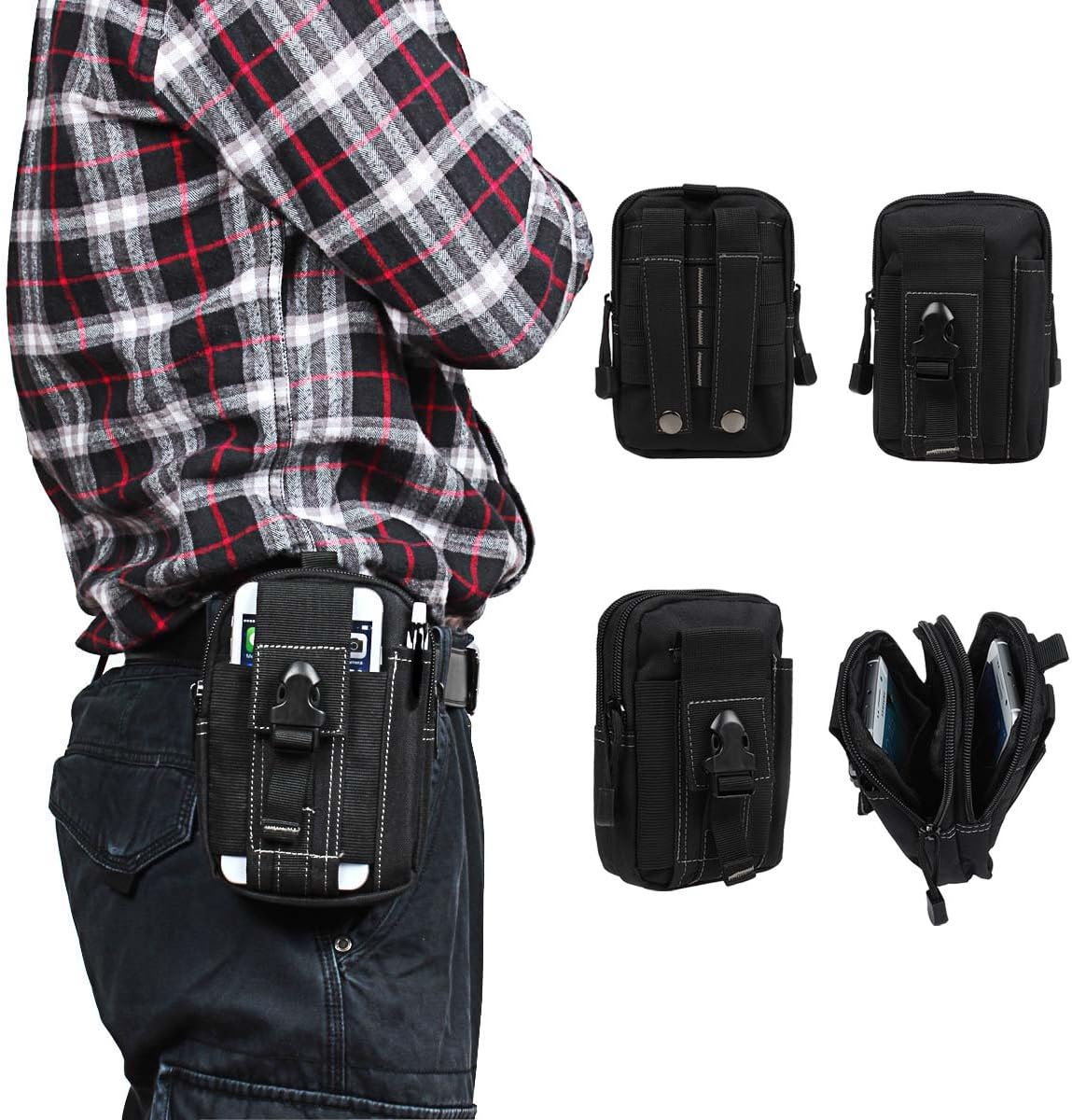 Tactical EDC Cell Phone Pouch, Molle Utility Pouches Gadget Organizer Phone Holder Waist Pack IFAK Bag Smartphone Pouch Tool Holster Pocket