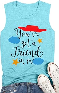 SUPEYA Youve Got A Friend in Me Tank Top for Women Funny Letter Print Shirt Cute Graphic Short Sleeve Tees Tops