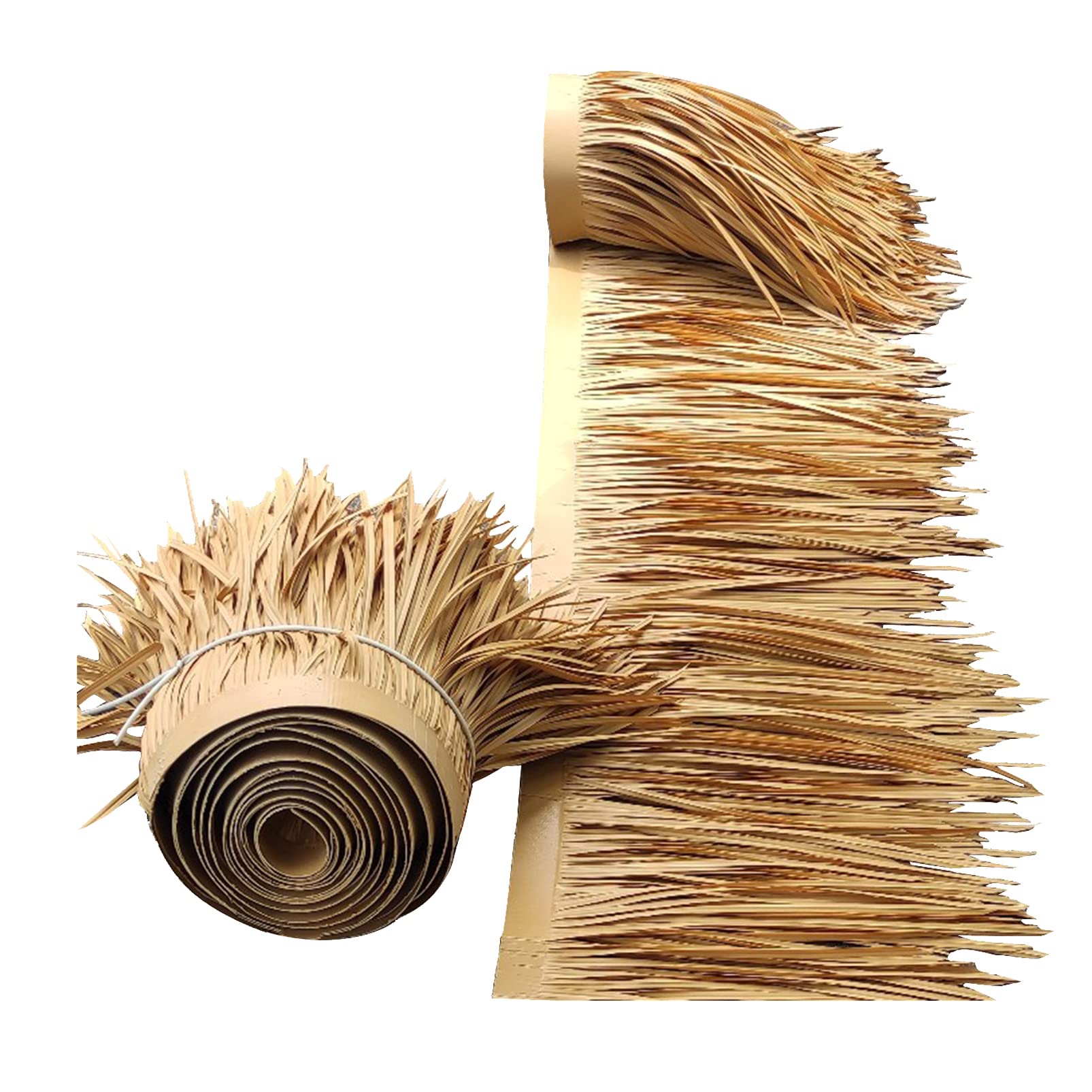 RUMENT Tiki Thatch Roof Simulation Thatch Tile Fake Straw Artificial Plastic Palm Thatch Roll 1m/3m/5m/10m Fire Retardant Anti-Aging for Outdoor Roof Tiki Bar Garden Patio Decor(Size:3m/9.8ft)