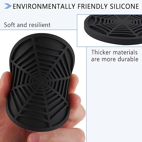 Miniatura 5 de 4 posavasos de silicona para automóvil, diseño único de telaraña antideslizante, accesorios interiores de automóvil, portavasos universales de 2.75