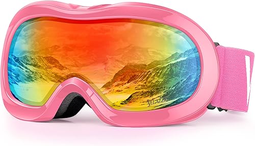Miniatura 8 de VELAZZIO - Gafas de esquí para niños, gafas de snowboard OTG, antiniebla, lentes de doble capa, 100% protección UV