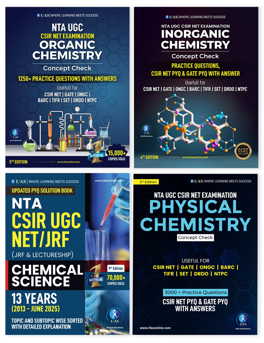 CSIR NET Chemical Science Book | (4 Book set) Organic, Inorganic, Physical &