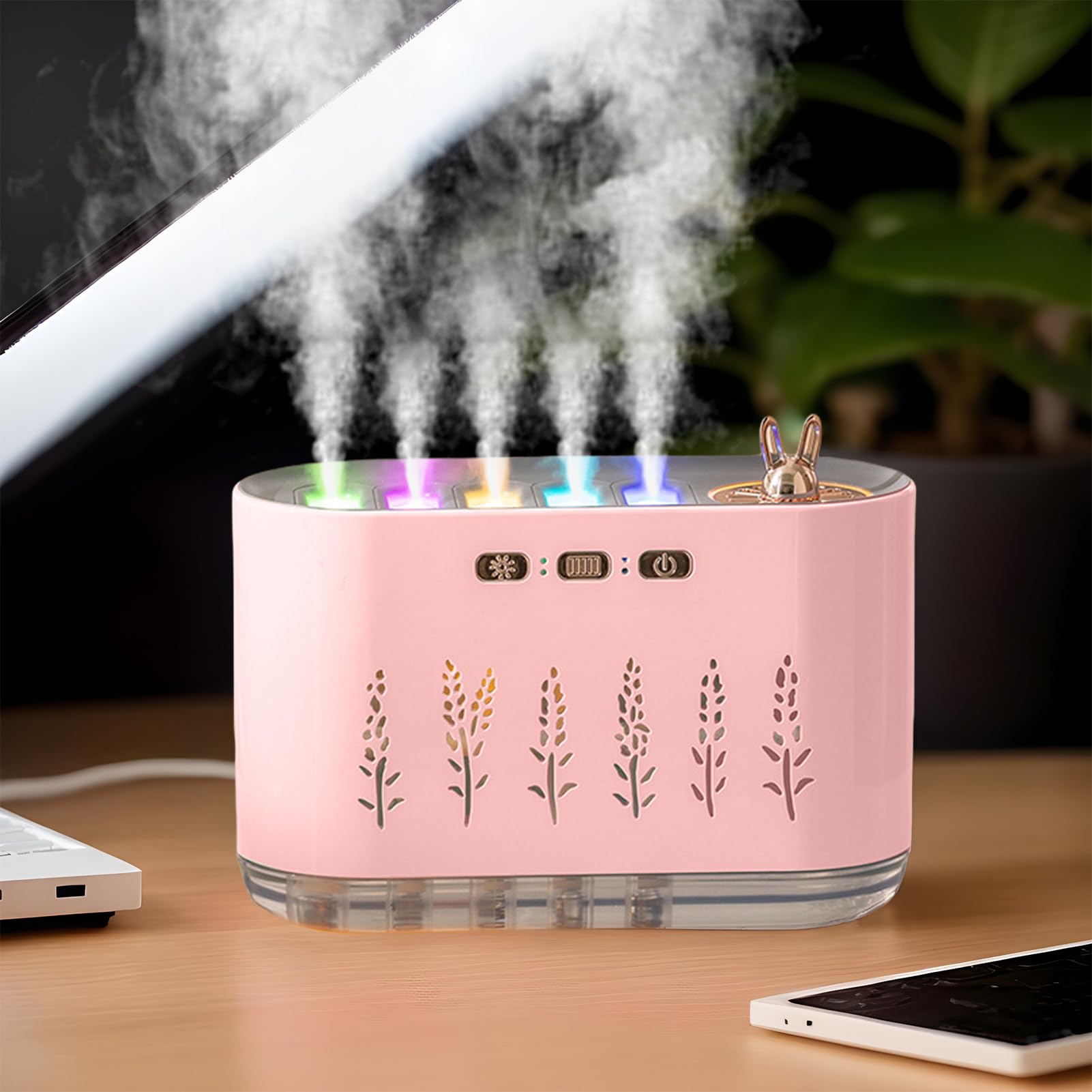 Piccoli umidificatori per camera da Funzione Aromaterapia Grande Capacità | Umidificatore Diffusore Per Aromaterapia Con Luce A 7 Colori Camera Dei Bambini, Casa, Ufficio, Aria Sec