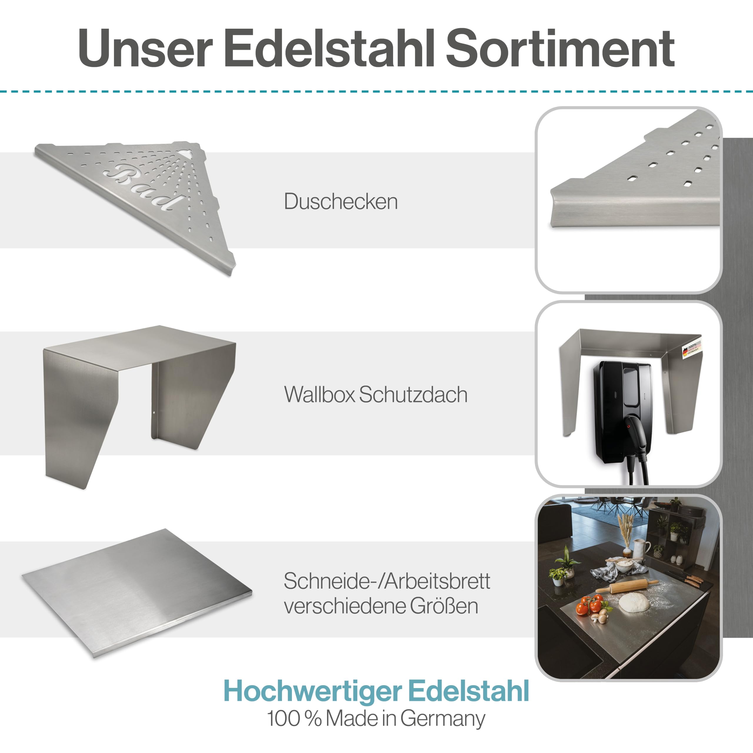 Handschuhhalter Edelstahl Wand Bohren & Kleben - Spender für Einmalhandschuhe - Handschuhspender Wandhalter - Handschuhbox Halterung (Für 1x Einweghandschuhe)
