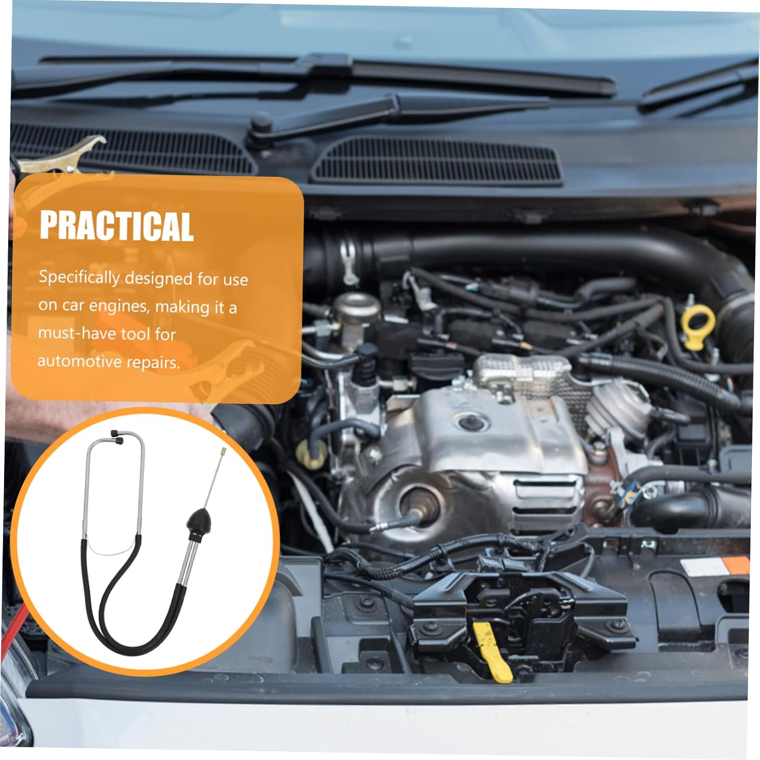 Automotive Stethoscope Car Noise Tool for Engine Diagnosis Lightweight Mechanics Stethoscope for Accurate Fault Detection Essential Auto Maintenance Instrument