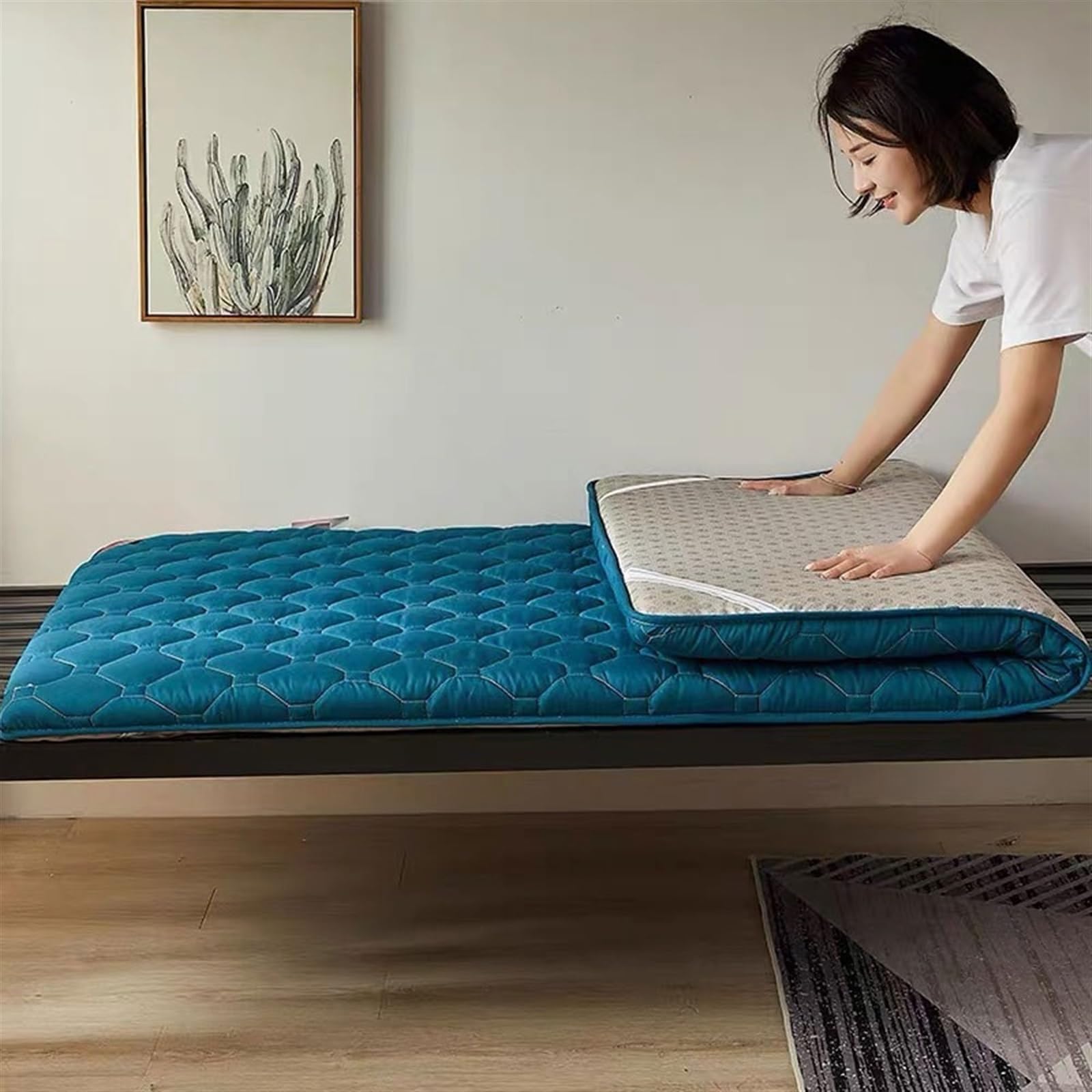 Materasso da pavimento giapponese, pieghevole, futon tailandese, arrotolabile, comodo materassino per dormire, per pavimento, misura A, 150 x 200 cm, perfetto per meditazione e relax