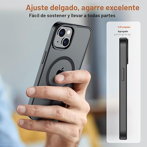 Miniatura 7 de SUPFINE - Funda magnética para iPhone 14 y iPhone 13, apta para MagSafe (protección contra caídas de grado militar de 10 pies), delgada,