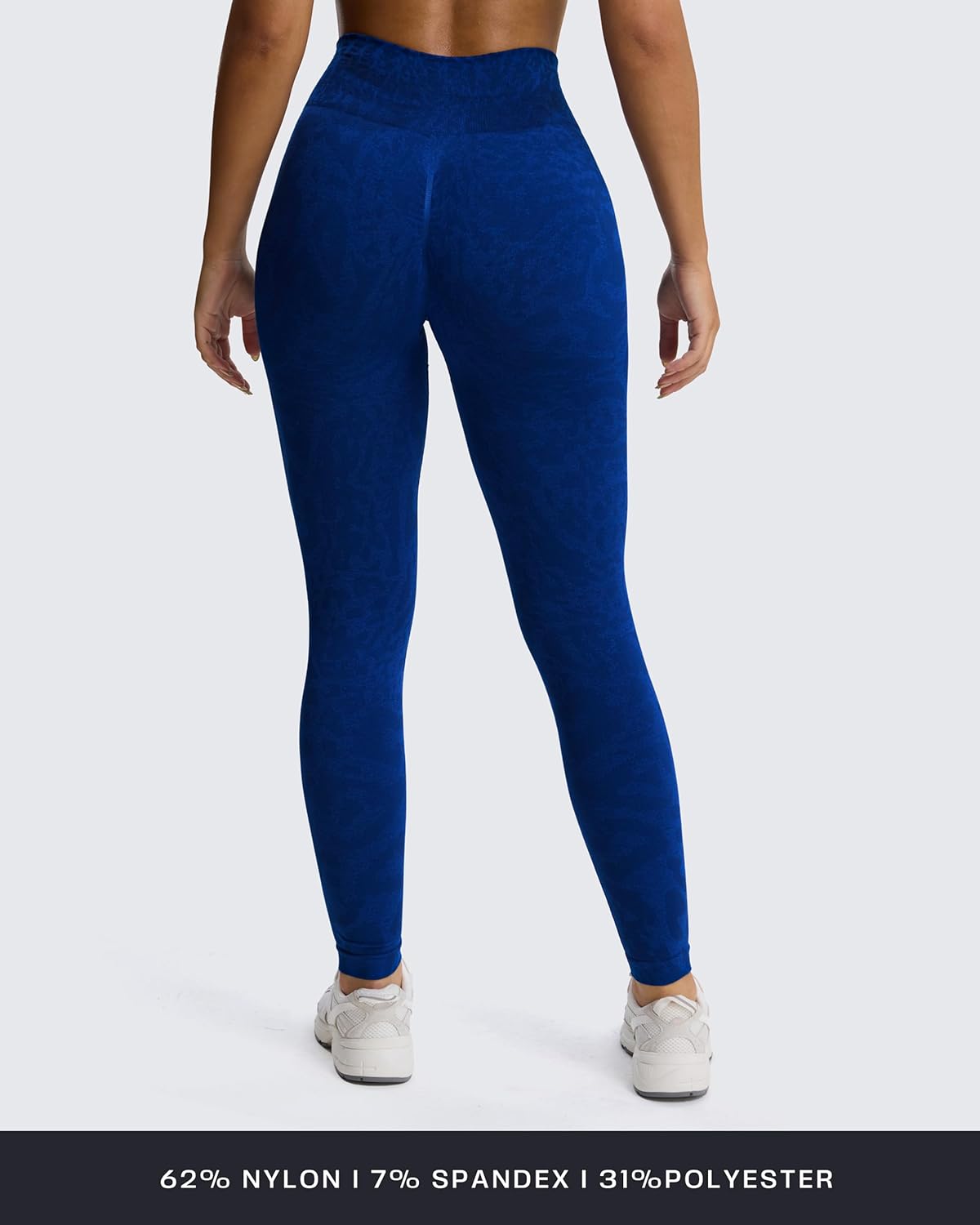 Aoxjox Women's High Waist Seamless Camo Scrunch Legging Knit Workout Yoga Pants 23" - Image 3