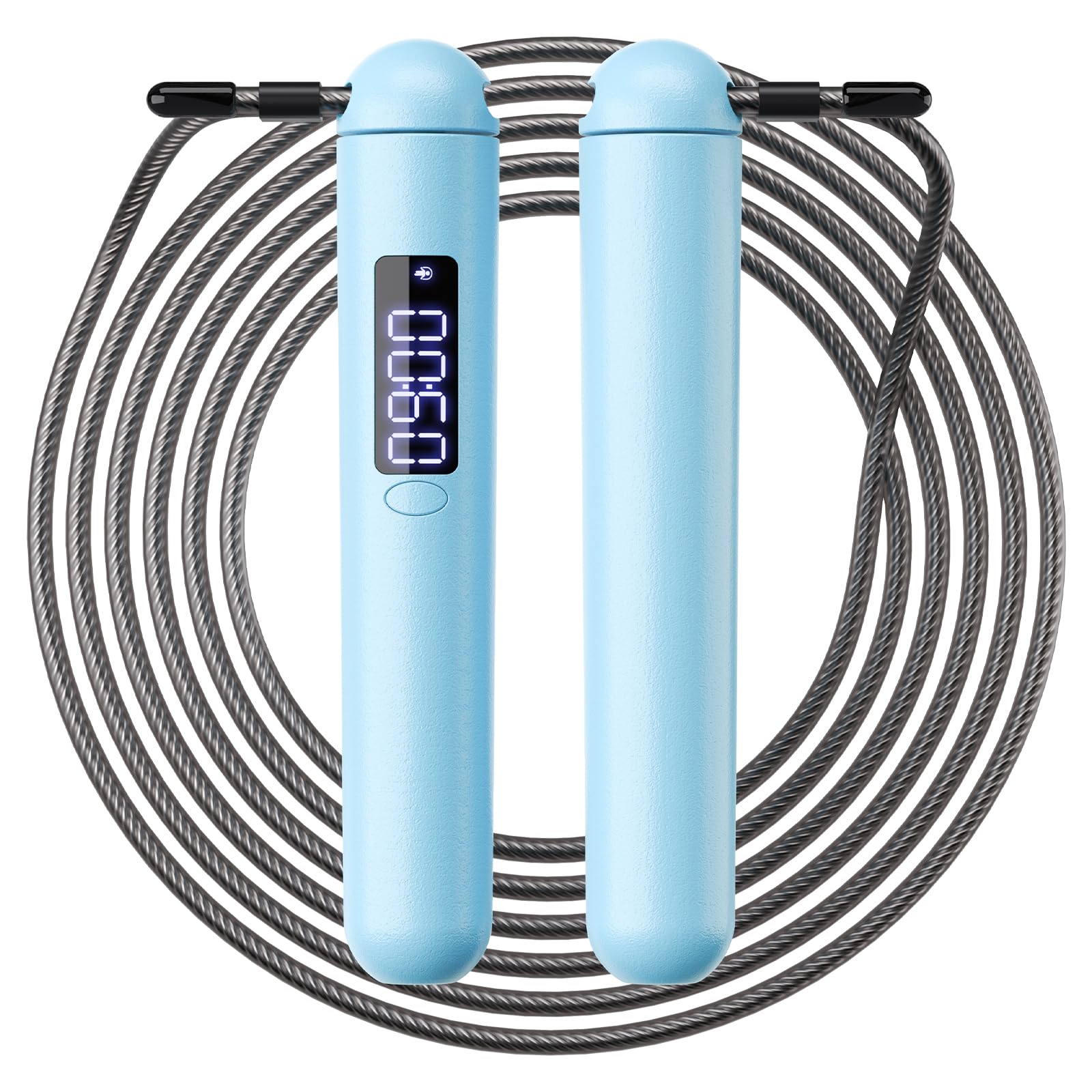 ACHDOFITS Smart Skipping Rope for Women – Calorie Counter That Helps You Lose Weight | 4 Modes from Beginner to HIIT | Smooth Steel Wire, No Cutting, Type-C | Home Cardio Workout