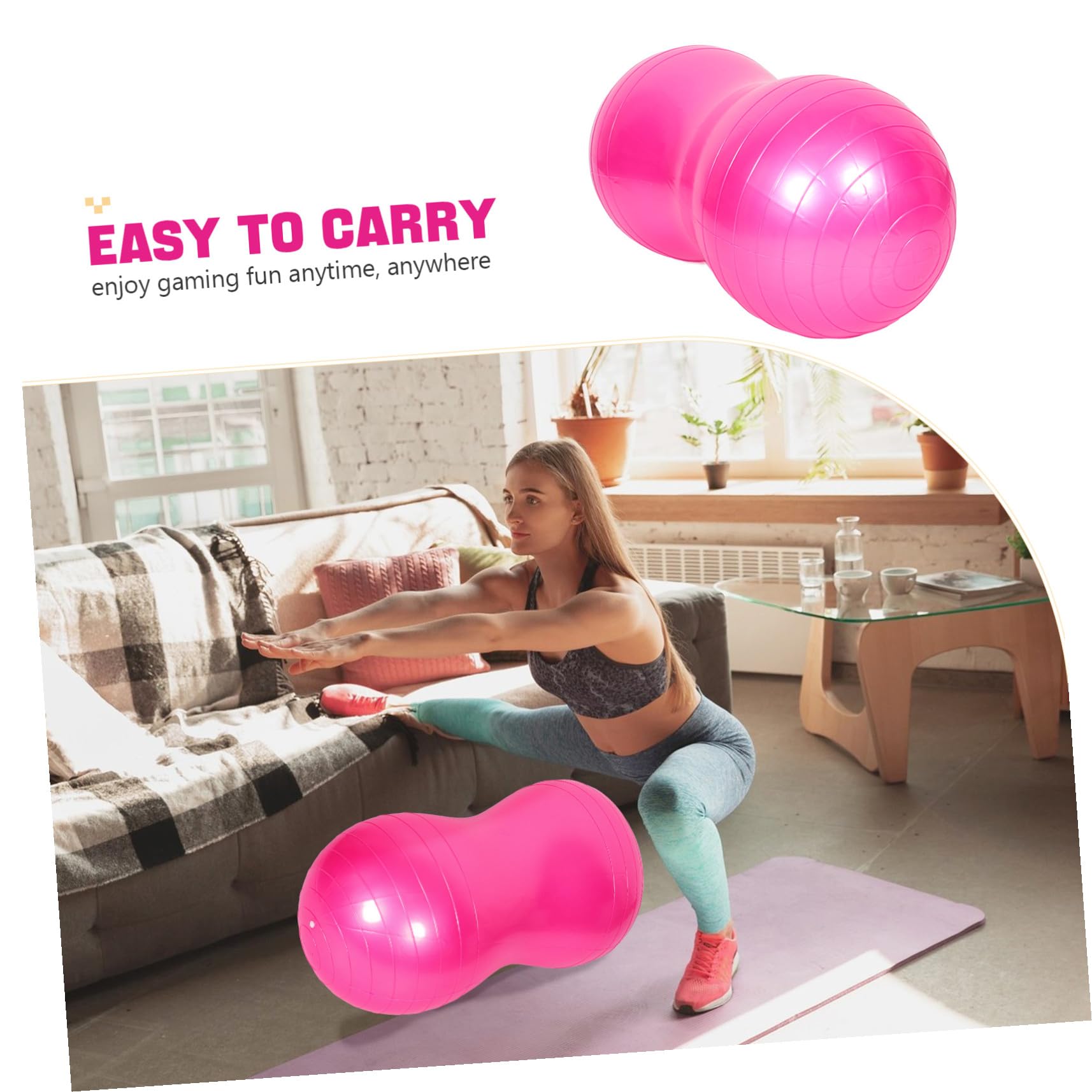 MAGICLULU Pelota de Yoga y Bomba de Aire de PVC con Forma de Cacahuete con Diseño Antiburst para Entrenamiento de Embarazo y Rehabilitación Infantil