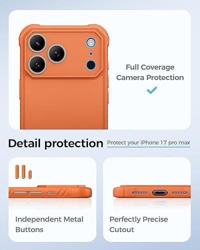 Miniatura 6 de Funda para iPhone 17 Pro Max con función atril y botón de control de cámara, compatible con MagSafe y protección completa de la cámara, funda