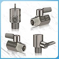 Vista 8 de Cabezal de ducha con palanca de mango, acero inoxidable 304, valor de control de flujo de agua de 1/2 pulgada, rosca NPT de 1/2 pulgada, regulador