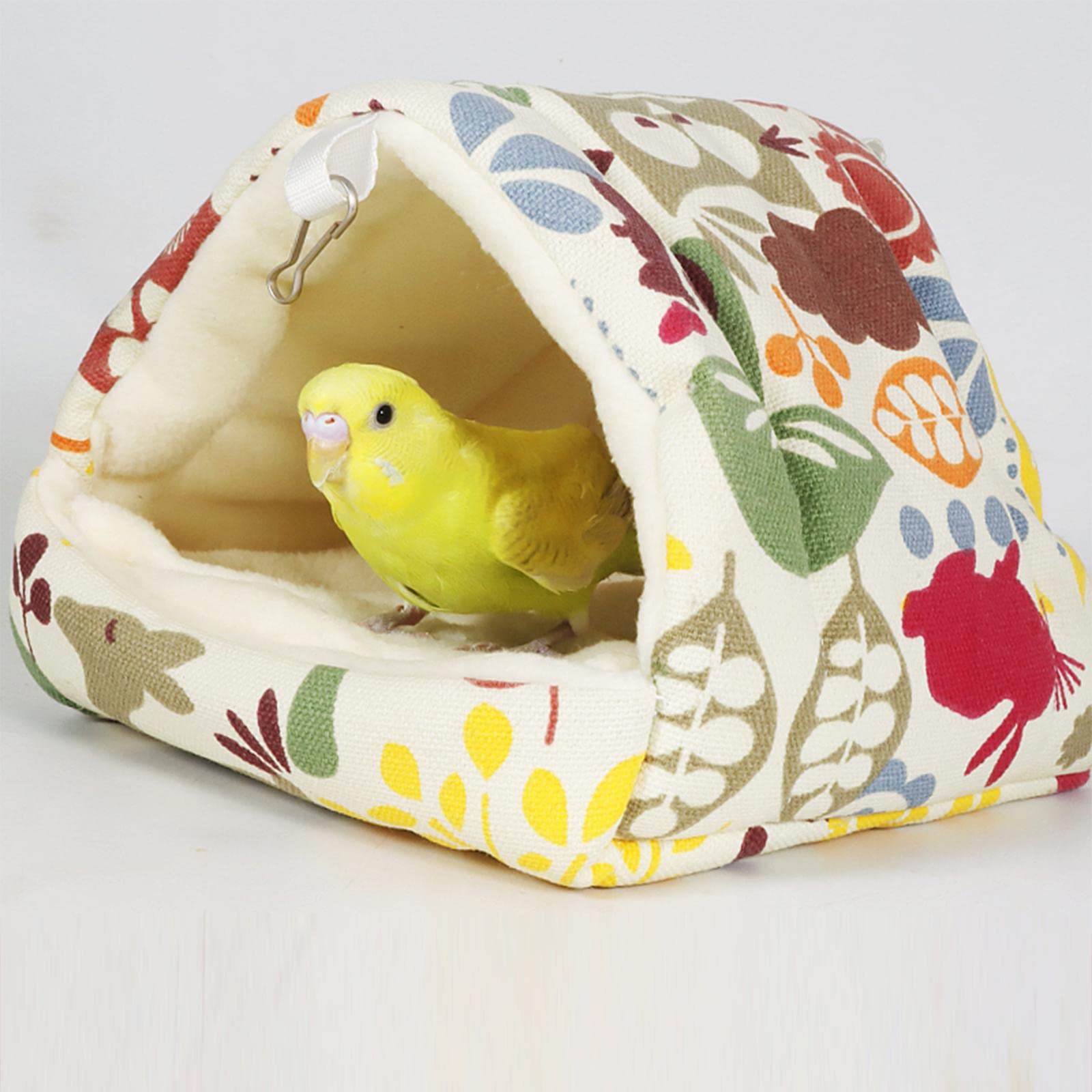 Generico Inverno Pappagallo Gabbia Hideaway Grotta Peluche Capannone Gabbia per Uccelli Letto a Pelo Casa Capanna Uccello Appeso Nido per Inseparabili, 15 cm x 15 cm x 14,5 cm