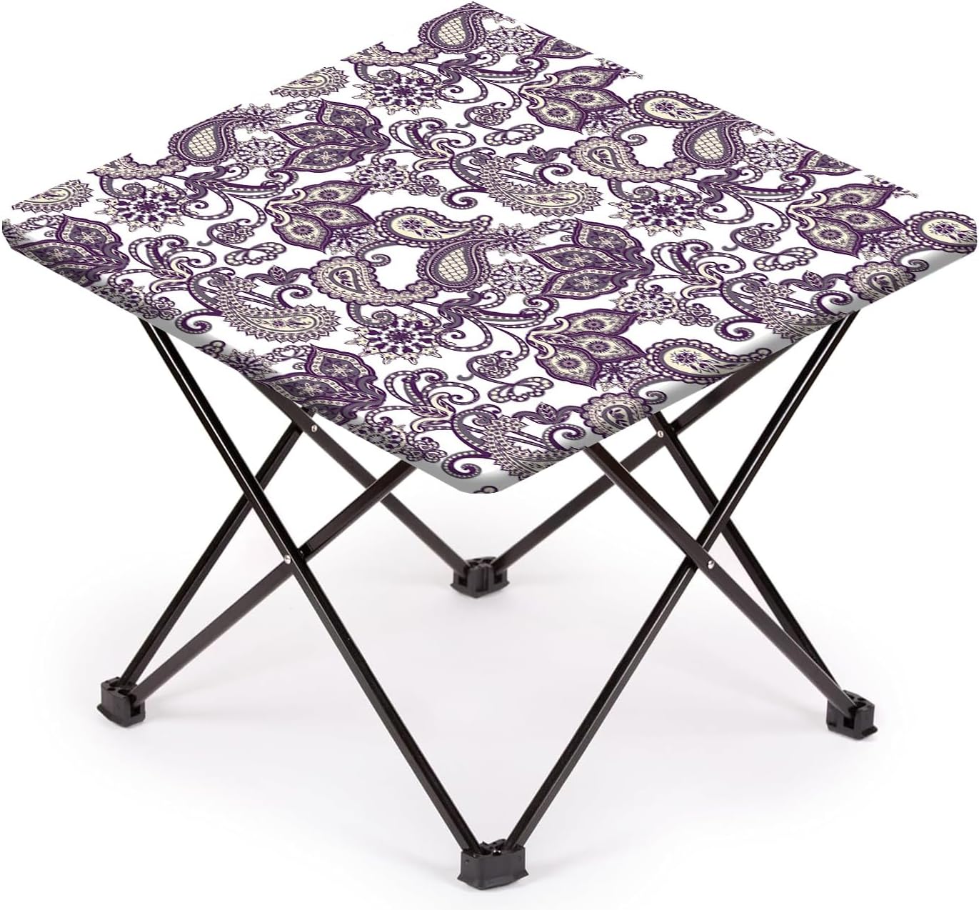 - Bohemian Square Fitted Tablecloth, Boho Flower Polyester Wipeable Home Decor Table Cover, for Indoor Outdoor Garden Picnic Party, Fit for 52" x 52"Square Table