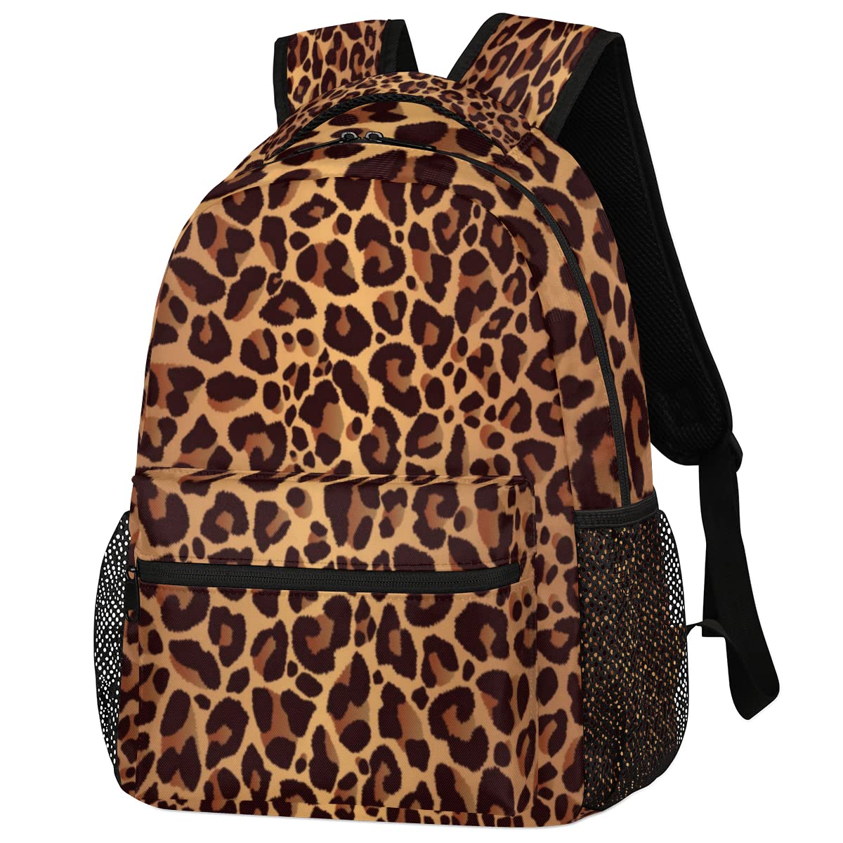 Ireser Leopard Print Backpack, Animal Skin Brown Backpacks Shoulder Bag Casual Travel Laptop Daypack Bags