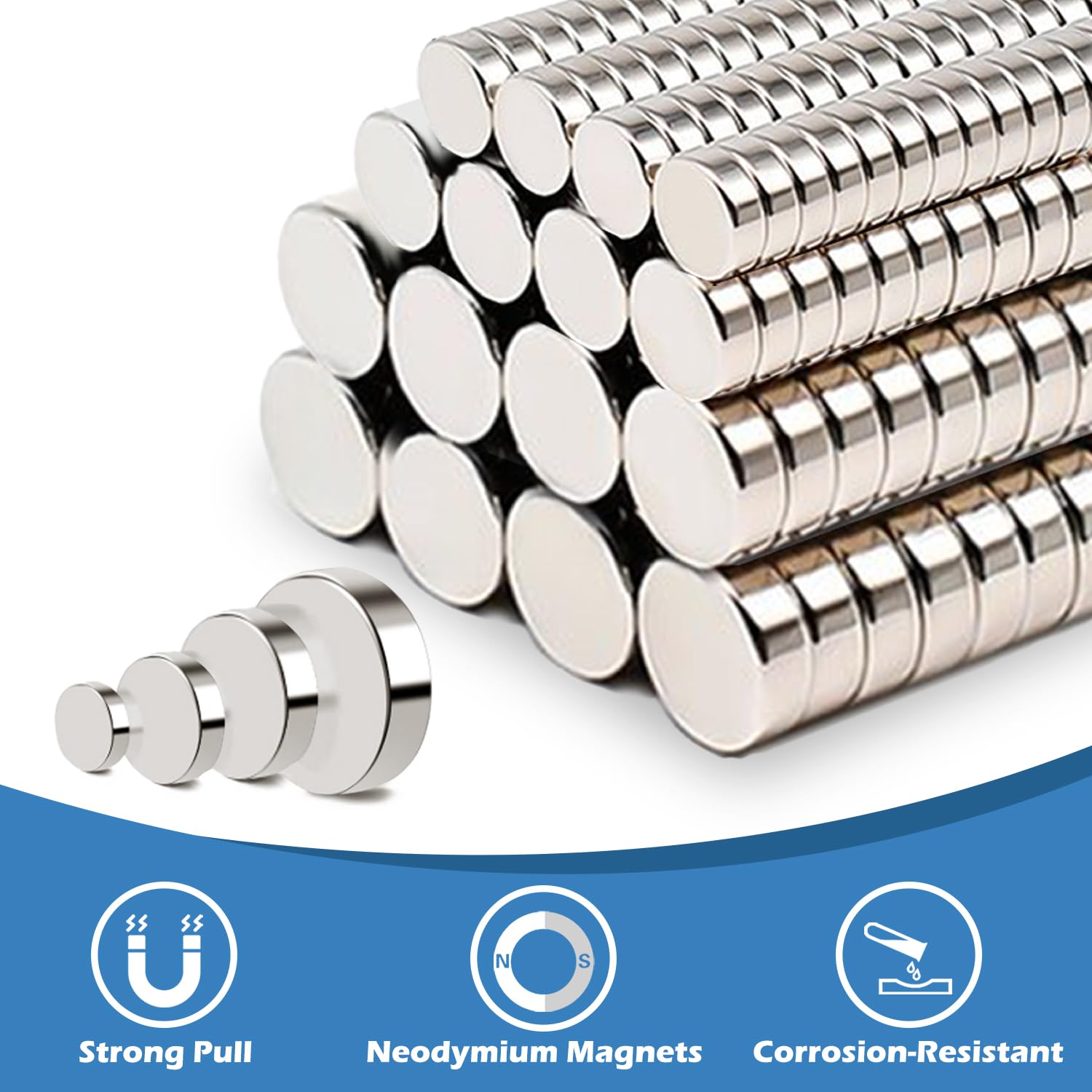 440Pcs Small Magnets, Tiny Rare Earth Magnets, 4 Different Sizes, MIni Round Fridge Magnets for Office, Kitchen Cabinet,Whiteboard, 3D Printing,DIY,Crafts — Amazon image 4