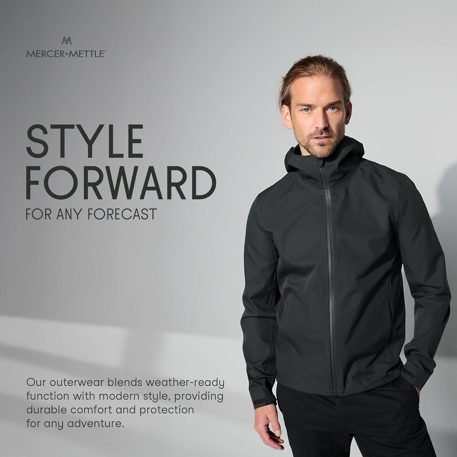 Mercer+Mettle Unisex Waterproof Rain Shell | Lightweight Rain Jacket for Men & Women, Fully Seam Sealed, Brimmed Hood