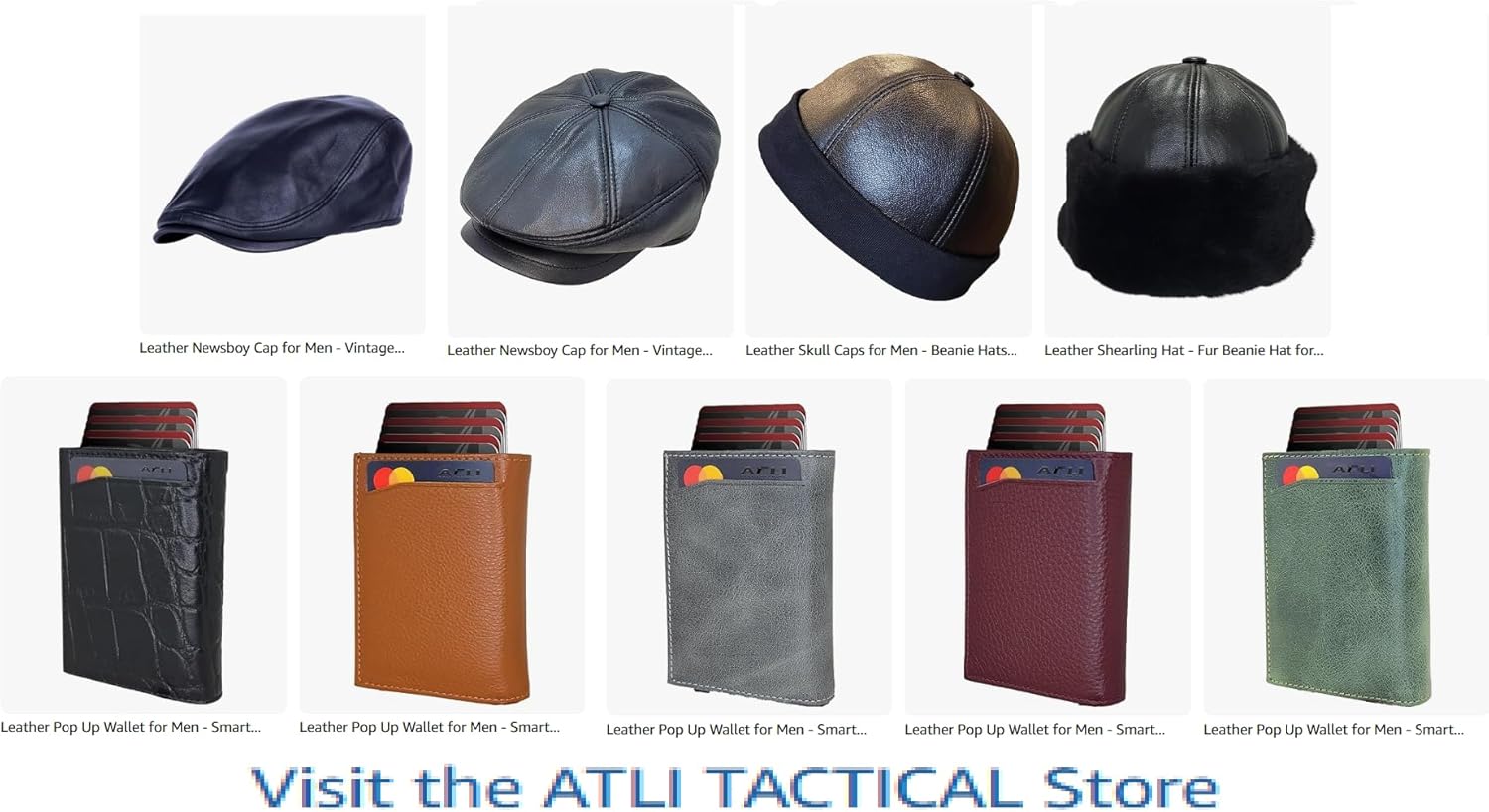 Leather Skull Caps for Men - Beret Hat - Sheepskin Docker Hat - Skull Cap Beanie Hats for Casual Streetwear Fisherman Running