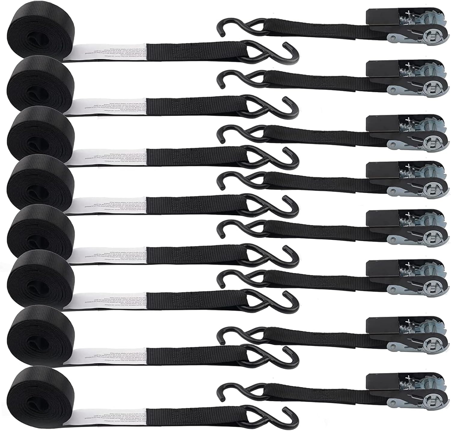 XSTRAP STANDARD Ratchet Straps, 900 LB Break Strength, 8-Pack 10FT Ratchet Tie Down Straps Set for Motorcycle Straps Tie Downs, Appliances, Lawn Equipment, Logistic Cargo Straps for Trucks (Black) - Image 8