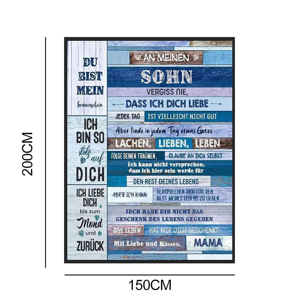 Personalisierte Nachrichten-Decke – Aus Weichem Korallenvlies, Individuell Beschriftbar, Verschiedene Größen
