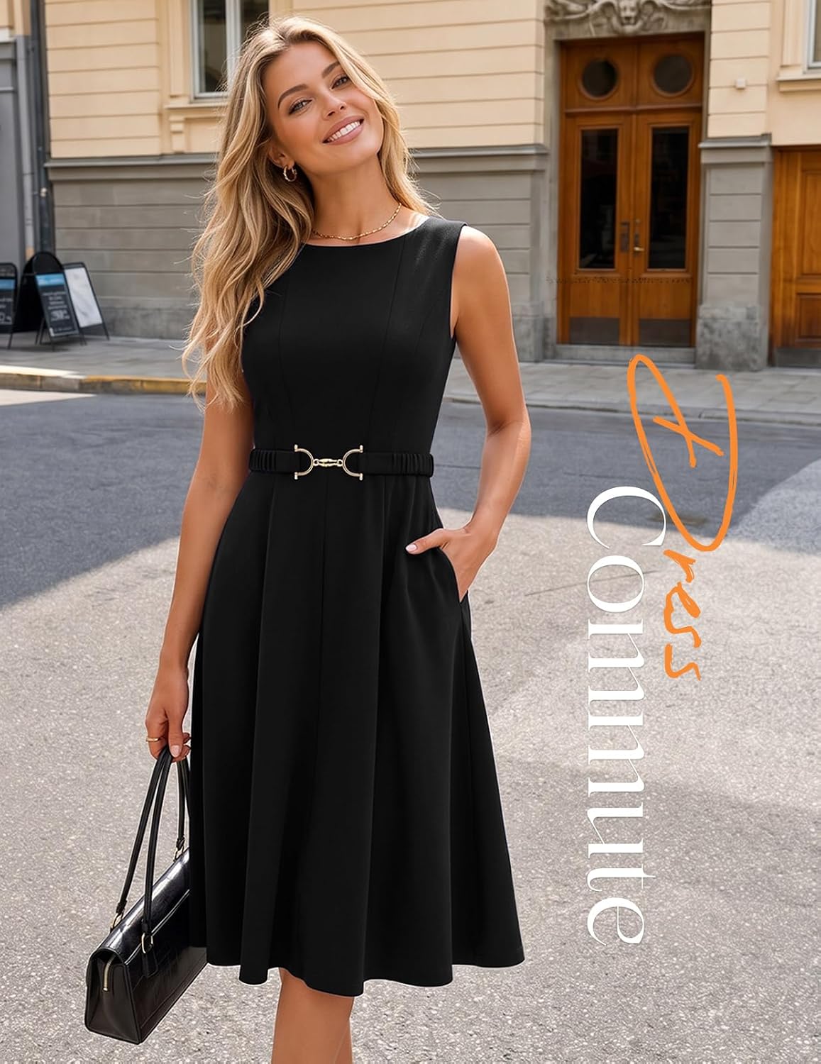 Bbonlinedress Womens Sleeveless Cocktail Wedding Guest A Line Midi Dress image 2