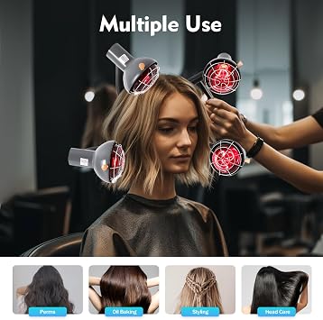 5-Head Salon Hair Steamer,750 W Standing Hair Dryer with Universal Wheels,Perm Processor Stand Hair Dyeing for Hair Care,Dyeing,Oil Treatment (Black 1)