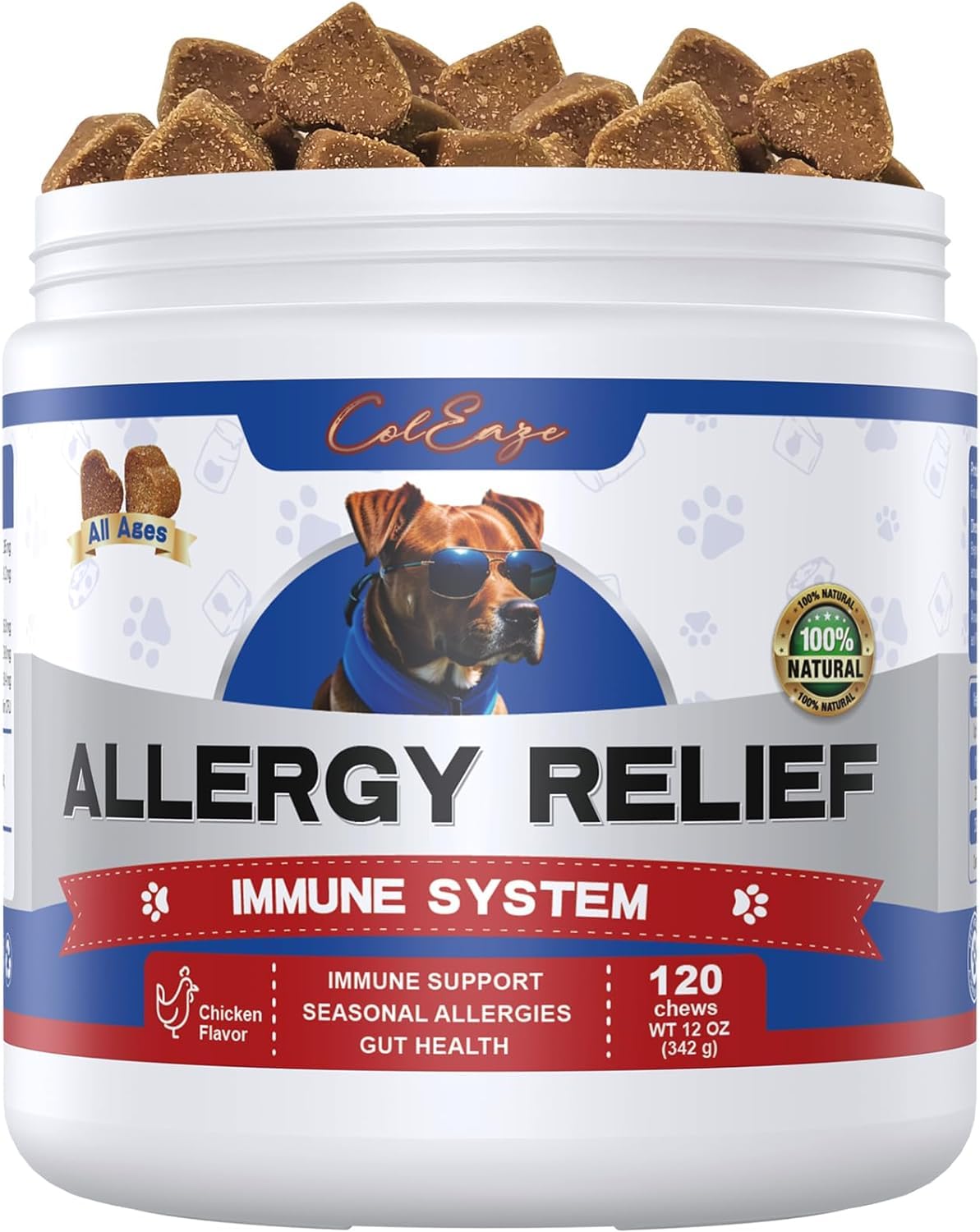 ColEaze Dog Allergy Chews 120PCs Chicken Flavor
