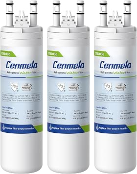 WF3CB Replacement Water Filter, Compatible with Frigidaire WF3CB, Pure Source 3, 706465, 242069601, 242086201, 242017800, WF425, Height 9 inches, Pack of 3