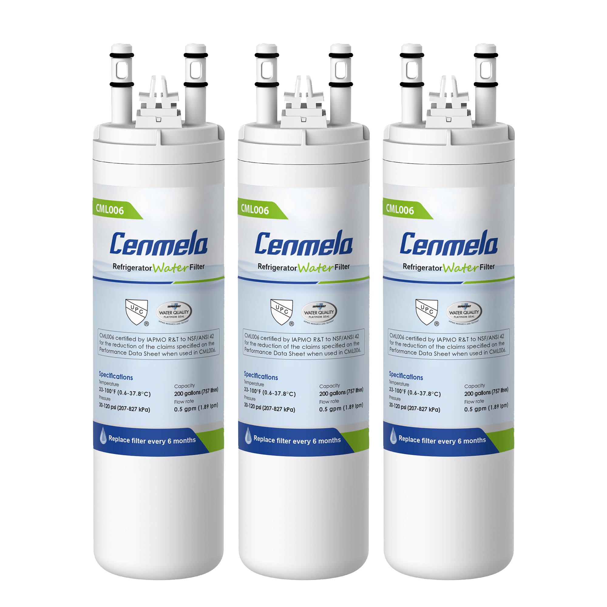 WF3CB Replacement Water Filter, Compatible with Frigidaire WF3CB, Pure Source 3, 706465, 242069601, 242086201, 242017800, WF425, Height 9 inches, Pack of 3 | Fridge.com