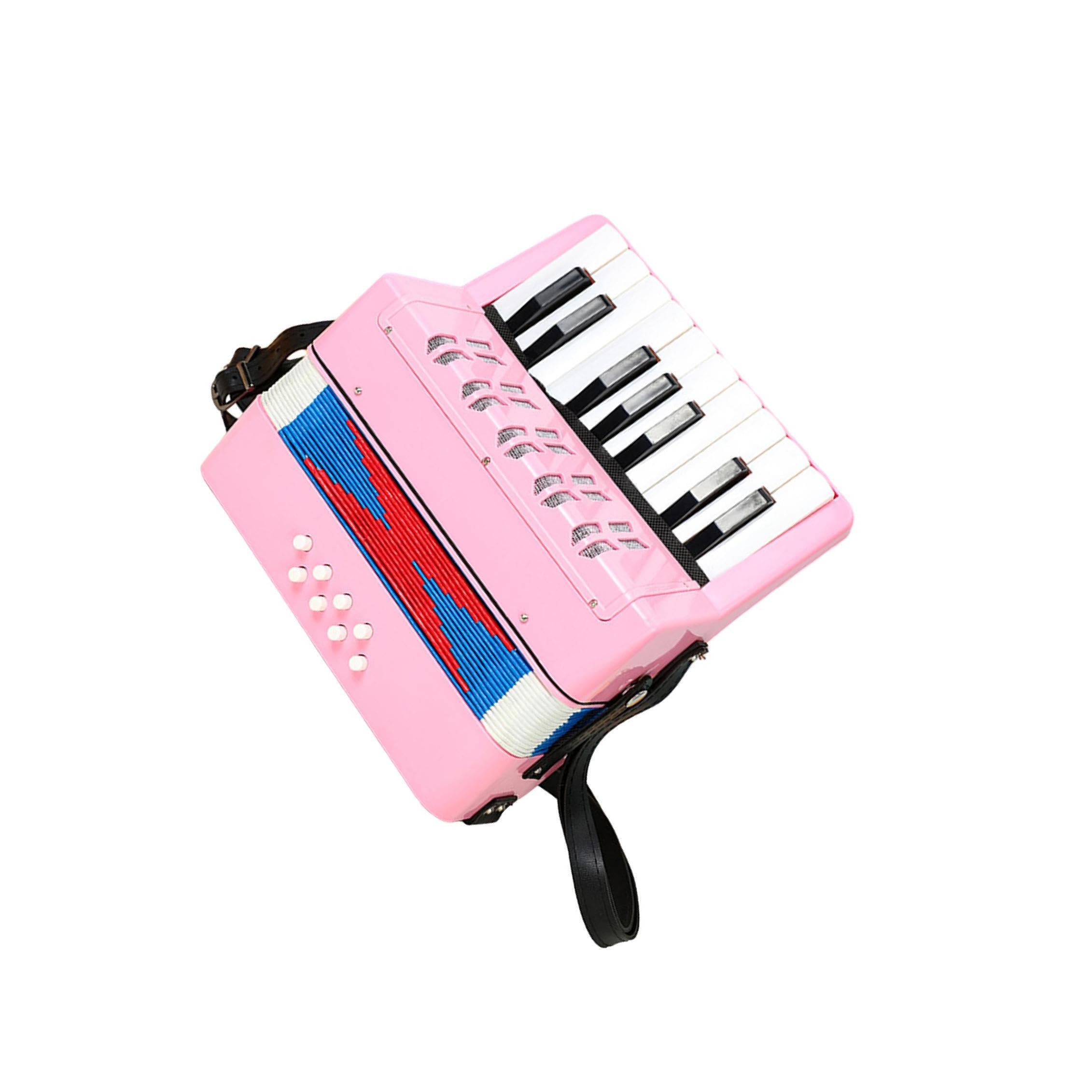 Juguete Musical para Fiestas de Desarrollo Infantil temprano con acordeón de 17 Teclas Que a los niños a Tocar el Mundo de la música. Acordeón de , Rosa , 23x10x23cm