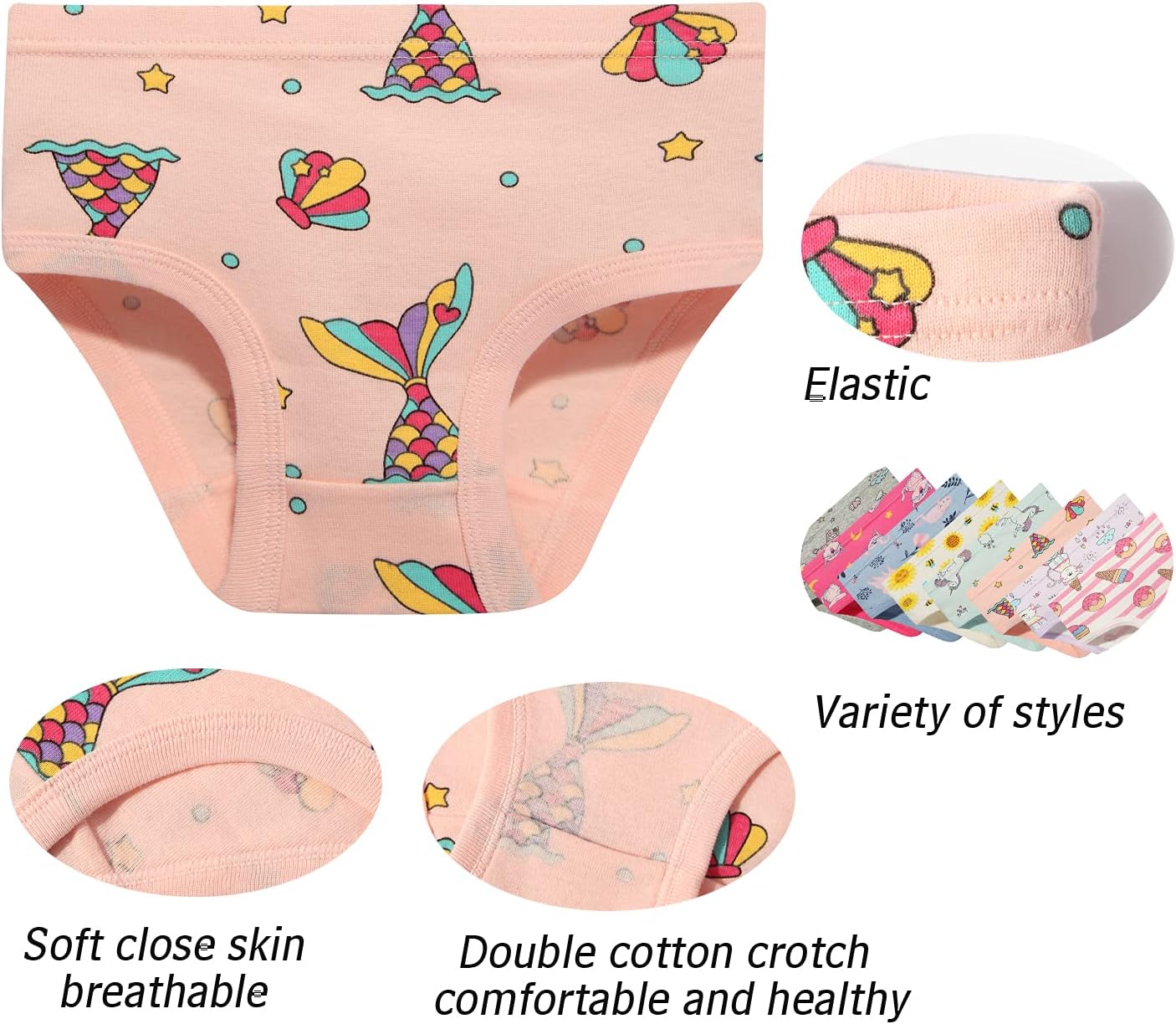 Girls' Cotton Brief Breathable Toddler Panties Kids Assorted Underwears 6-8 pieces - Image 5