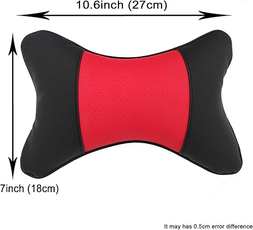 Miniatura 7 de Almohadas cervicales para el cuello del automóvil, 2 unidades, almohadas cervicales de piel sintética para viajes, almohadas rellenas de fibra