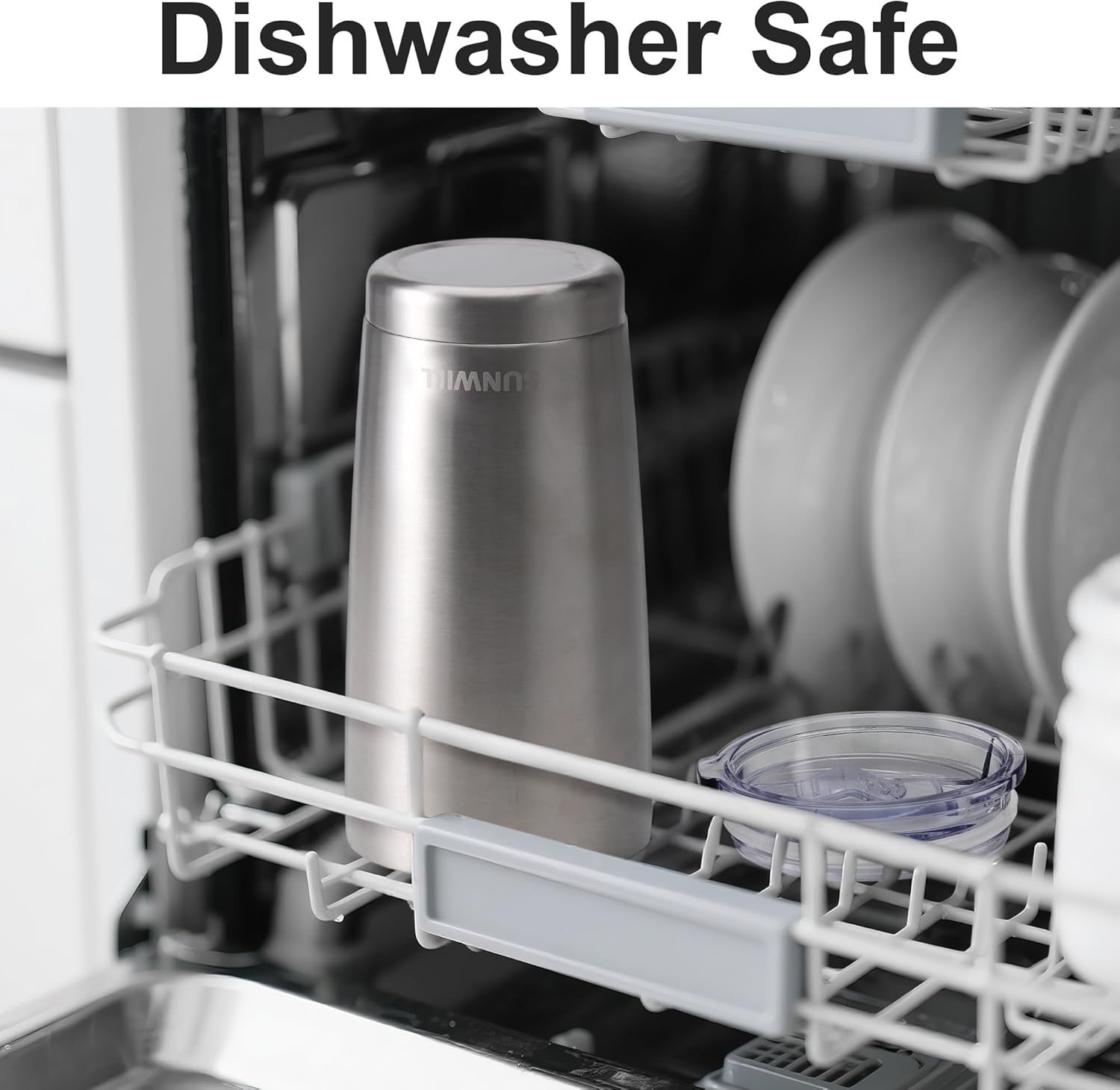 SUNWILL Travel Coffee Tumbler 20 oz, Stainless Steel Mug with Lid, Insulated Cup for Water, Tea, Hot and Cold Drinks, Silver - Image 4