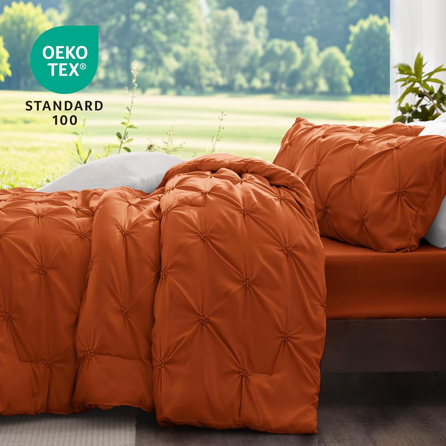  Queen Comforter Set Burnt Orange,Fluffy & Soft Comforter thumbnail