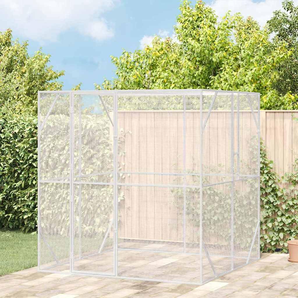 INLIFE Vogelkäfig Anthrazit 209 x 202 x 214 cm Verzinkter Stahl,Tier- & Haustierbedarf,Haustierbedarf,Vogelbedarf,Vogelkäfige & -ständer,Anthrazit,39.4 KG,4100931